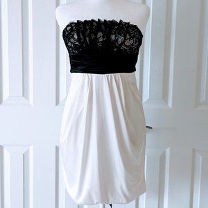 CITY TRIANGLES Women's Strapless Cocktail Dress  Size S  Black White NWOT